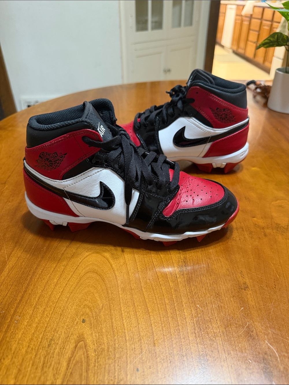 Nike Kids Red Black White High-Top Sneakers